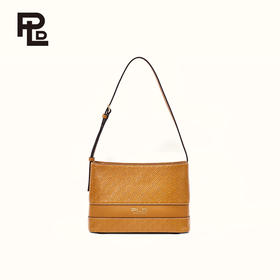 保兰德PLD东方雅奢经典系列45度压纹头层牛皮重叠单肩包通勤必备女包