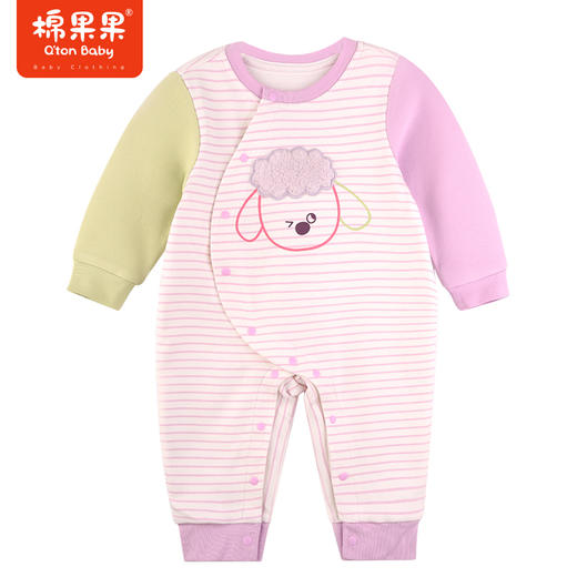 棉果果秋季新品女童可爱柔软舒适偏襟连体衣连体衣哈衣爬服M322727223403 商品图2