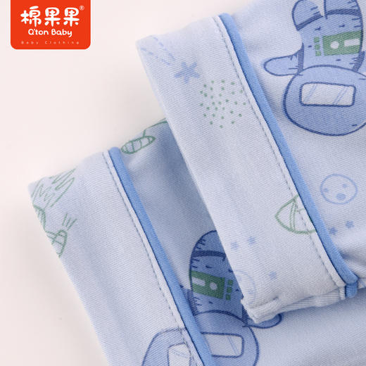 棉果果秋季新品莫代尔含牛奶丝男童90-130码中小童高品质柔软舒适爽滑细腻抗皱免烫健康抑菌家居对开套装M311304423526 商品图4