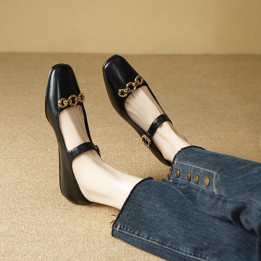 秋季新款，纯色金属装饰平底单鞋HCY-3668 商品图10