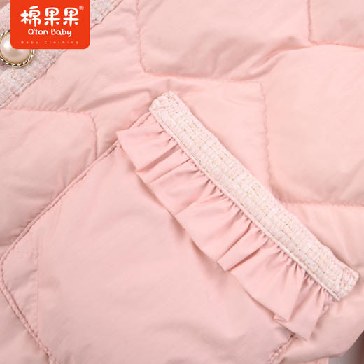 棉果果秋季新品女童百搭洋气翻领防钻绒抗菌羽绒外套5A抗菌羽绒服M322102923404 商品图4