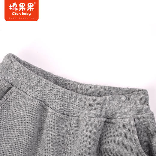 棉果果秋季新品男童奥利绒保暖加绒针织长裤M312200423487 商品图1