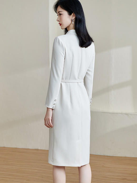 剩XXL 米思阳2025春季通勤职业洋气西装裙系带修身纯色连衣裙女2207 商品图2