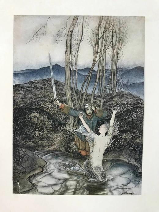 鬼才拉克姆限量签名本！1919年 英国民谣集 16幅彩色手工贴图与多幅黑白文间插图 犊皮（vellum）脊精装大16开 商品图3