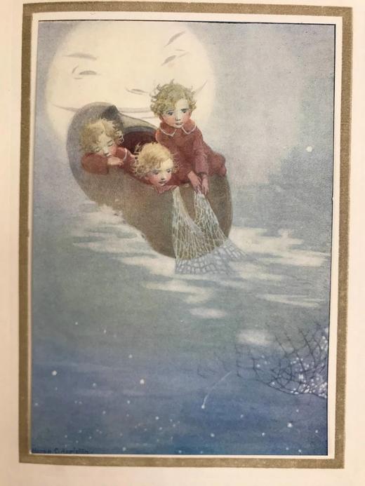 1913年 孩童诗歌集 8幅彩色手工贴图大量黑白插图 漆布精装32开 商品图9