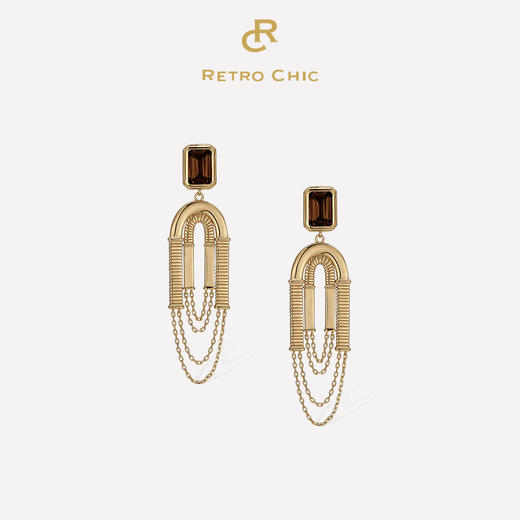 【谭维维&黄龄&卢靖姗&李佳薇同款】Retro Chic意大利复古时尚首饰 宙斯神庙流苏耳环 商品图0