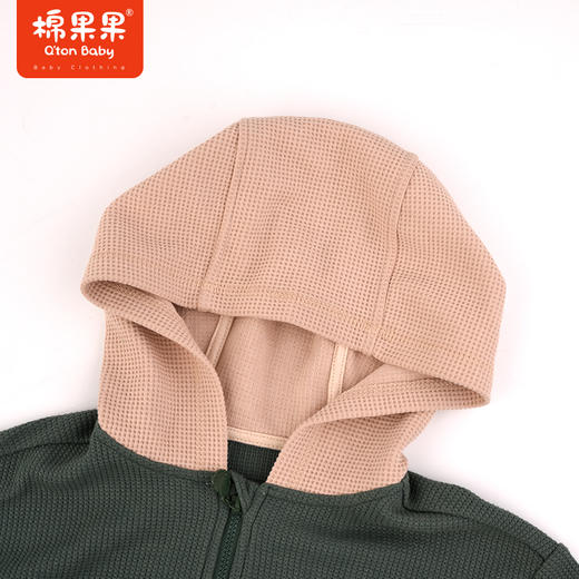 棉果果秋季新品男童华夫格针织连帽外套M312100223475 商品图3