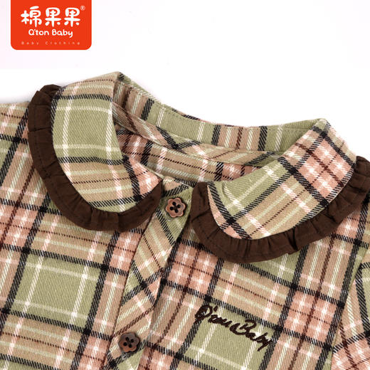 棉果果秋季新品女童梭织洋气百搭格子衬衣M322150223448 商品图1