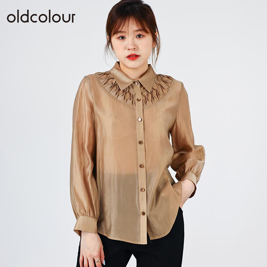 oldcolour春秋商场同款百搭气质设计感衬衫O31013108 商品图1
