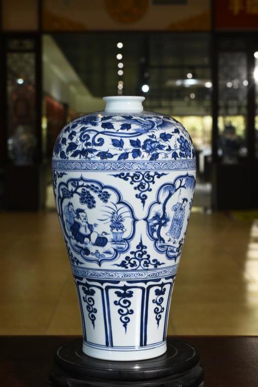 仿元青花四爱图梅瓶 商品图0