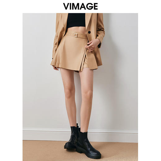 VIMAGE纬漫纪秋季新款时尚纯色百搭显瘦半身裤裙V2006607 商品图3