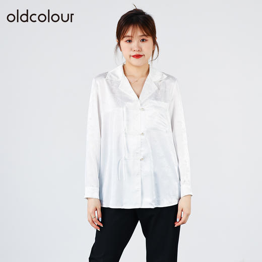 oldcolour春秋商场同款高级感宽松显瘦长袖衬衫外套O31013141 商品图1