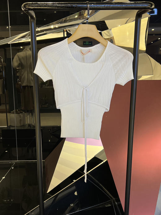 挂脖纹理针织上衣 商品图1