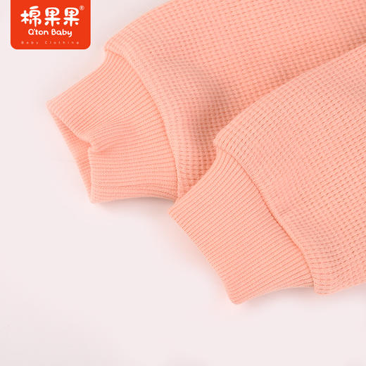 棉果果秋季新品女童可爱花朵华夫格卡通套头卫衣M322180223435 商品图3