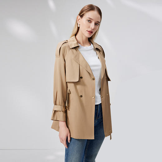 EITIE爱特爱秋季新款束腰优雅纯色显瘦风衣7104805 商品图2