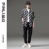 PINLI品立新款潮牌宽松印花短袖衬衫男士夏季衬衣B212613375 商品缩略图1