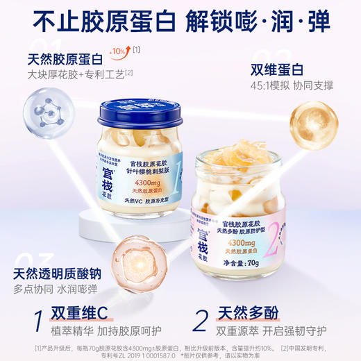 【私信门店顾问享专属折扣】官栈 胶原花胶+小嫩胶组合 大块厚花胶天然胶原蛋白（70g） 商品图3