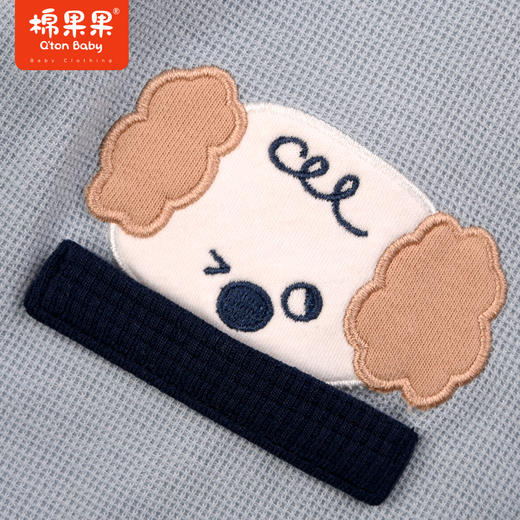 棉果果秋季新品男童帅气小绅士小领带对开连体衣M312722223451 商品图4