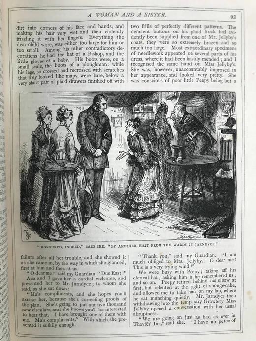 约19世纪后期 狄更斯《荒凉山庄》 61幅插图 漆布精装16开 商品图11