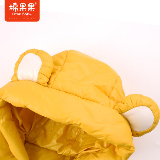 棉果果秋季新品男童防钻绒可爱撞色拼接5A抗菌轻羽绒连体衣爬服哈衣连身衣M312722923452 商品图3