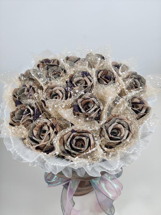 18朵小香风手工DIY牛津布玫瑰花束军恋礼物（手工制作产品不支持退换货哦）类lb 商品图1