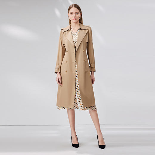 EITIE爱特爱秋季新款束腰显瘦修身百搭通勤长款风衣7104804 商品图1