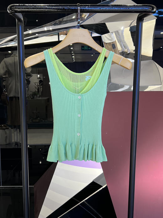 假两件木耳边针织背心 商品图1