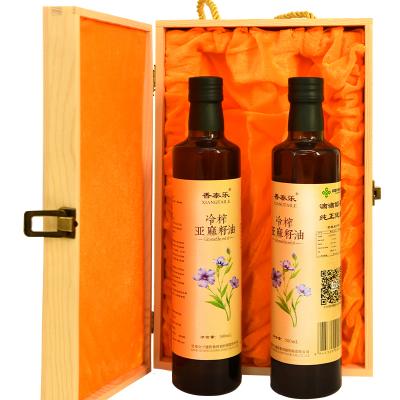 HNJW-冷榨亚麻籽油木质礼盒 商品图1