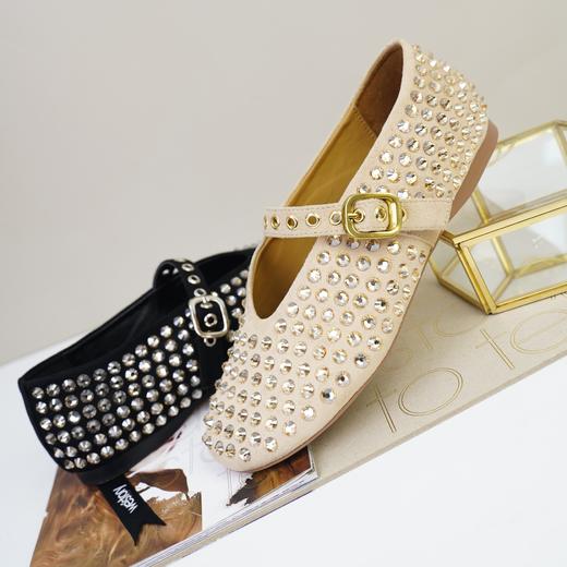 2023年秋季新款小圆头时尚玛丽珍舒适浅口百搭平底单鞋小皮鞋女W23CE74091 商品图2