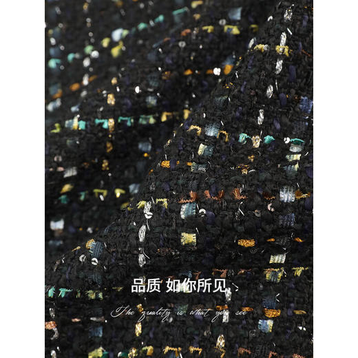 COCOBELLA轻奢名媛小香风粗花呢外套女通勤毛边裸领西装WL913 商品图4