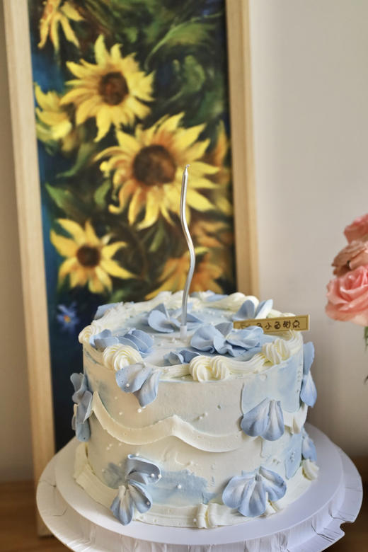 复古花边蓝色花朵 商品图1