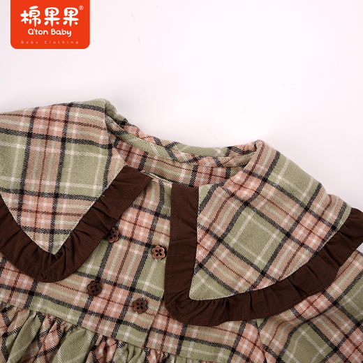 棉果果秋季新品女童格子梭织洋气公主风大翻领连衣裙裙子M322700223437 商品图3
