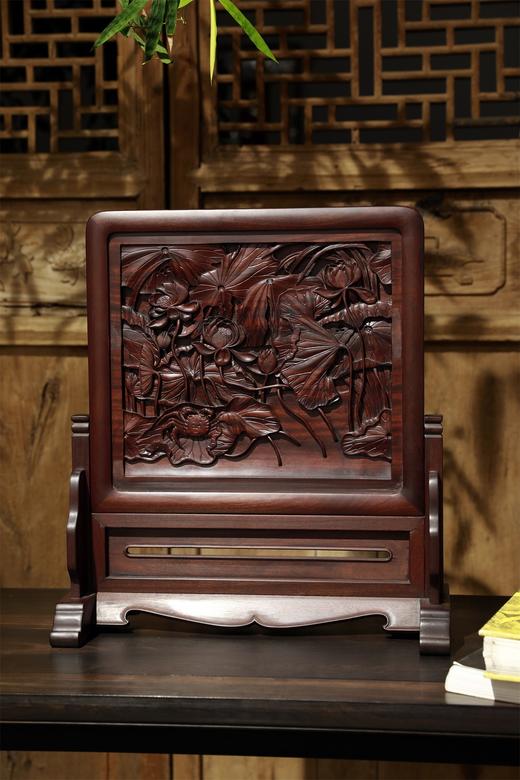 荷蟹图1°明式简座插屏 商品图0