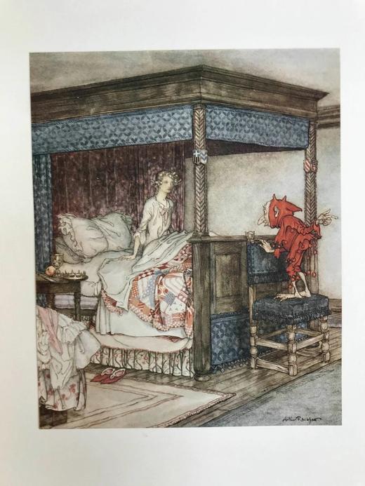 鬼才拉克姆限量签名本！1919年 英国民谣集 16幅彩色手工贴图与多幅黑白文间插图 犊皮（vellum）脊精装大16开 商品图8