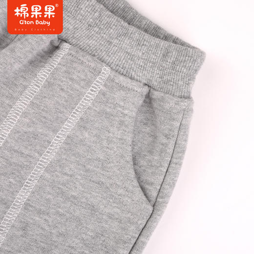 棉果果秋季新品男童大毛圈撞色运动舒适休闲针织长裤M312200223491 商品图2