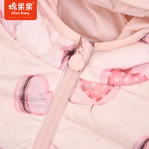 棉果果秋季新品女童抗菌爆款防钻绒连帽5A抗菌轻薄羽绒服M322102923408 商品图5