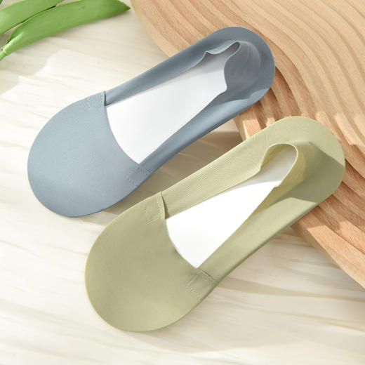 洁丽雅5双装女袜轻薄舒适耐磨硅胶防滑女士船袜防掉跟隐形袜子女 商品图1