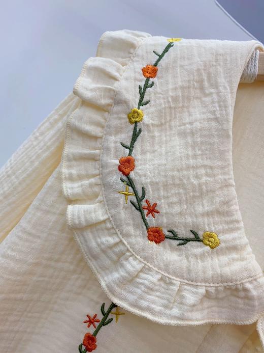 清仓！松植屋荷叶领绣花短袖睡裙全棉双层绉绉纱睡衣家居服、清仓不退换，介意者勿怕！ 商品图5