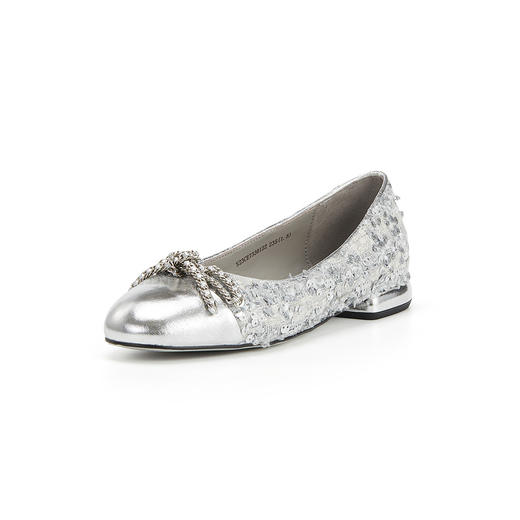 【2023年秋季新款】圆头闪亮拼色平底鞋气质玛丽珍一脚蹬轻便单鞋女S23CE73301 商品图0