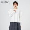oldcolour欧珂秋商场同款泡泡袖长袖纯色简约设计感卫衣女HO35013508 商品缩略图3