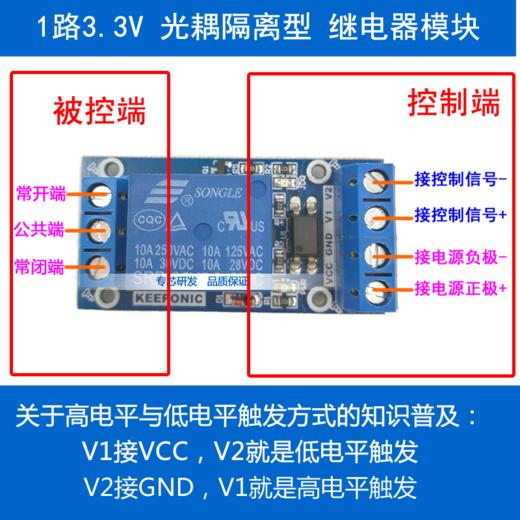 光耦3.3V继电器模块 商品图0