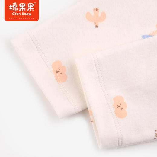 棉果果秋季新品男童女童磨毛棉毛有机棉纱5A140-160码中大童抗菌套头套装M301302223508 商品图4