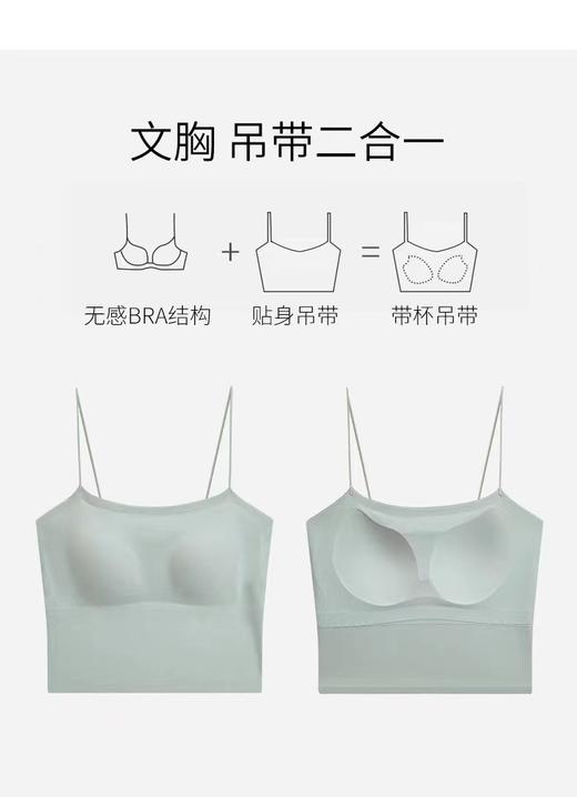 老米优品/ 软糯轻薄面膜吊带《冰丝无痕一体杯吊带衫》轻柔弹力，排汗透气，夏天的大爱！DD230721A H3015 商品图2
