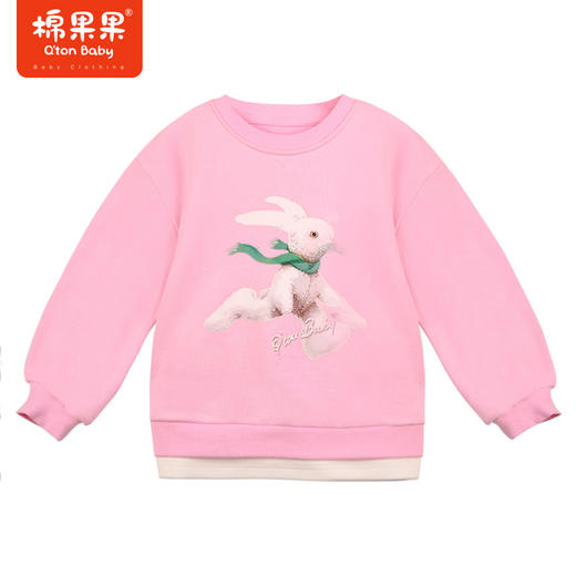 棉果果秋季新品女童大毛圈数码印卡通圆领套头卫衣M322180223415 商品图1
