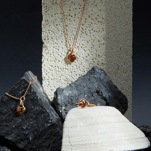 ［结·锁系列］18K玫瑰金烟晶石戒指 商品图1