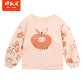 棉果果秋季新品女童复合奥利绒圆领套头卫衣M322180223439