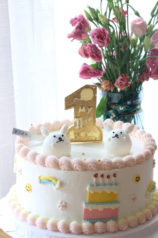 复古花边一周岁蛋糕 商品图2