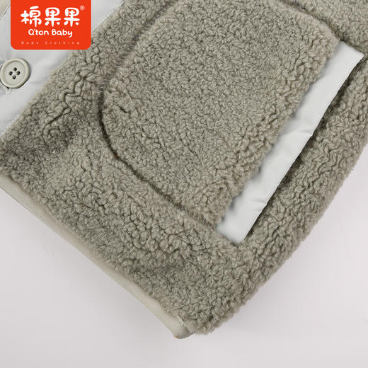 棉果果秋季新品男童加绒保温羊羔绒连帽外套M312100423477 商品图3