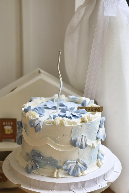 复古花边蓝色花朵 商品图2