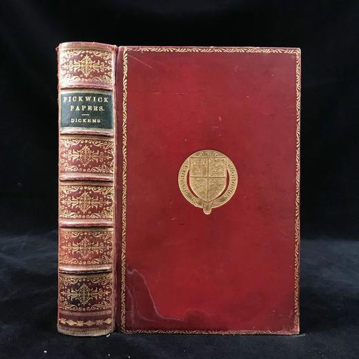 工坊特装本！1890年 狄更斯《匹克威客俱乐部》 43幅插图 全真皮精装32开 商品图0